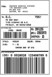 UCC/EAN-128 Shipping Container Label 102x148mm